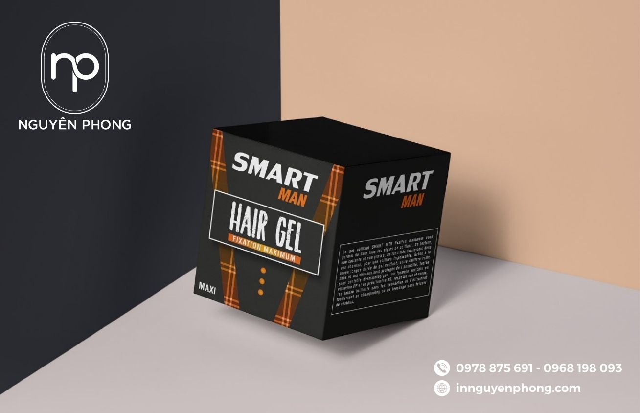 In hộp giấy đựng gel làm tóc nổi bật